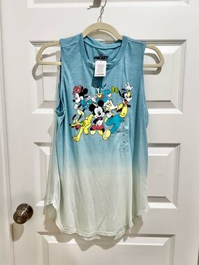 NWT Mickey & Friends Ombre Blue Tank Top